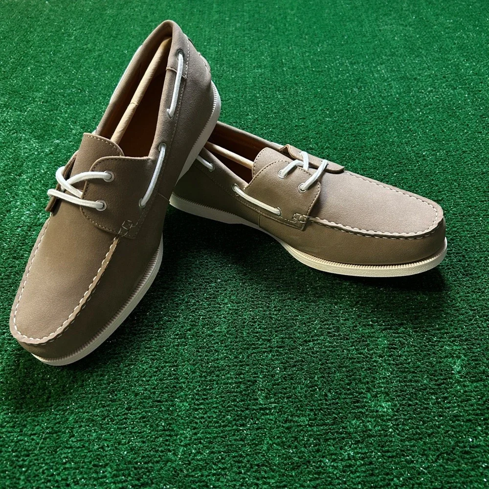 Club Room Elliot Boat Shoes Taupe Nautical Casual Loafers Mens Size 11M